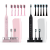 ZRスマート音波式電動歯ブラシ大人タイプ男性女性全自動充電式防水女子学生ソフト毛歯ブラシセット誕生日プレゼントカップルギフトボックス2本【ピンク+黒】全部で10枚のアイブラシです。